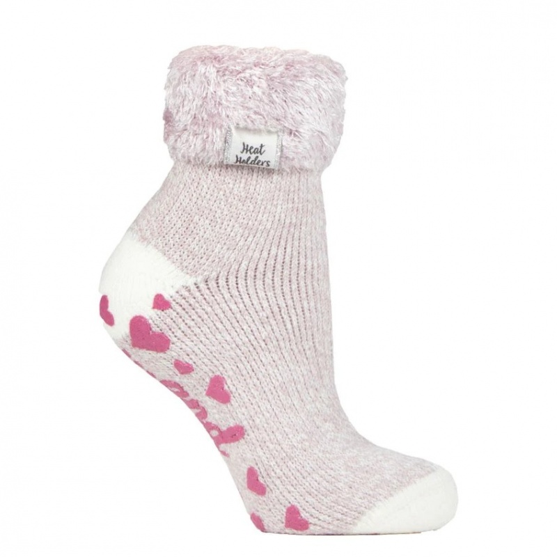 Ladies Original Iris Ankle Slipper Socks - Pink – Heat Holders